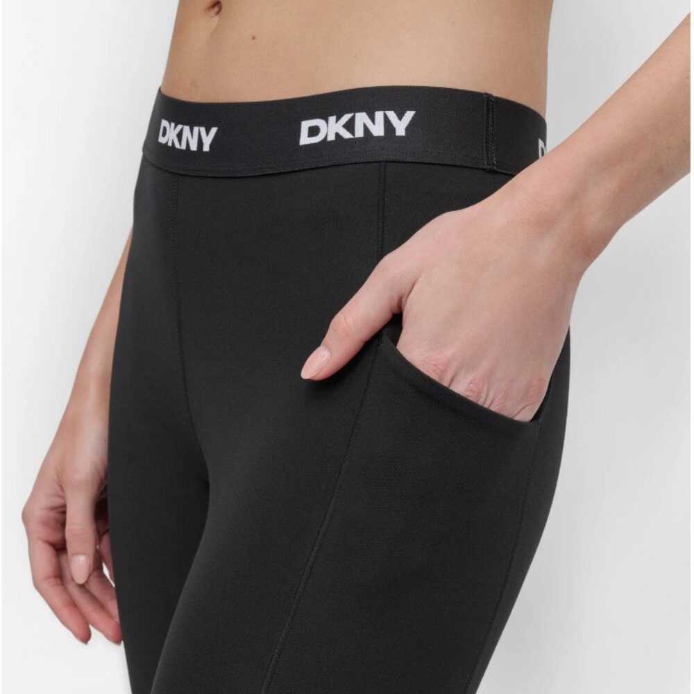 DKNY / Cropped Mid Rise Logo Waist Legging - Picture 5 of 8